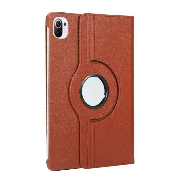For Xiaomi Pad 5 360 Degree Rotation Litchi Texture Flip Leather Case with Holder