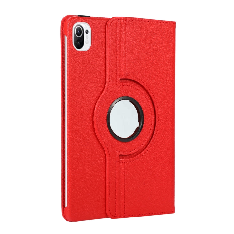 For Xiaomi Pad 5 360 Degree Rotation Litchi Texture Flip Leather Case with Holder
