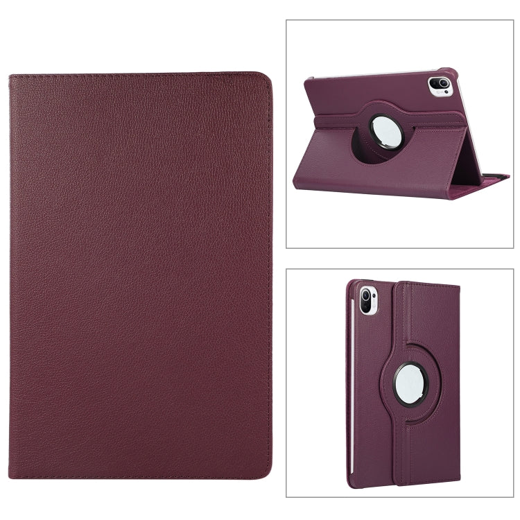 For Xiaomi Pad 5 360 Degree Rotation Litchi Texture Flip Leather Case with Holder