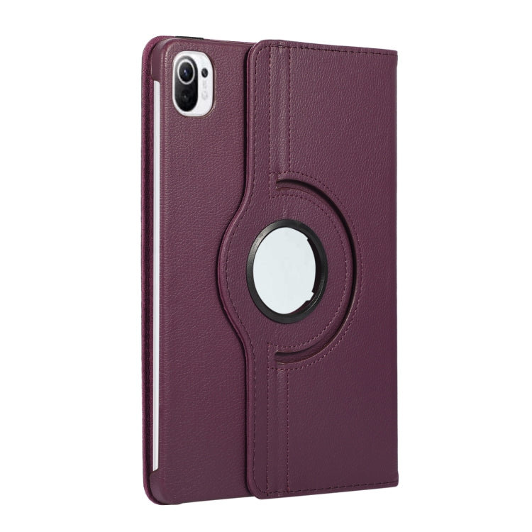 For Xiaomi Pad 5 360 Degree Rotation Litchi Texture Flip Leather Case with Holder