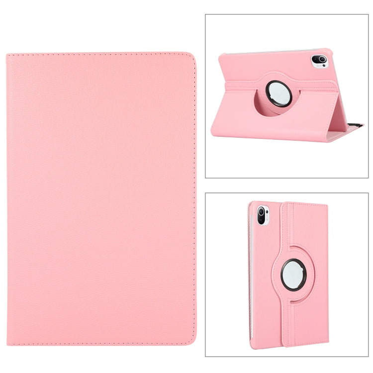 For Xiaomi Pad 5 360 Degree Rotation Litchi Texture Flip Leather Case with Holder