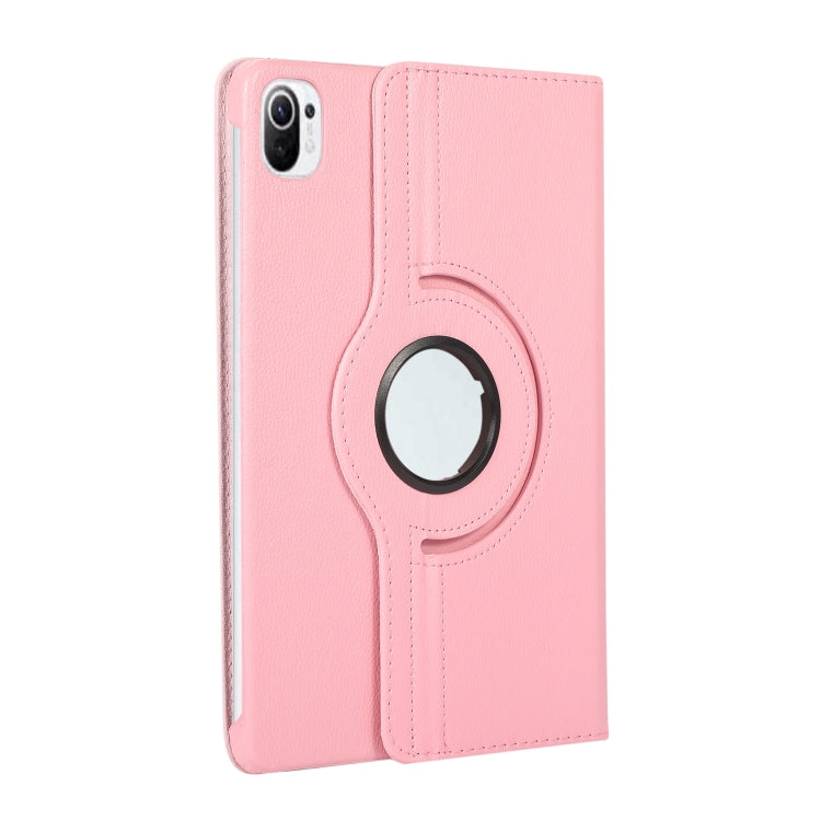 For Xiaomi Pad 5 360 Degree Rotation Litchi Texture Flip Leather Case with Holder
