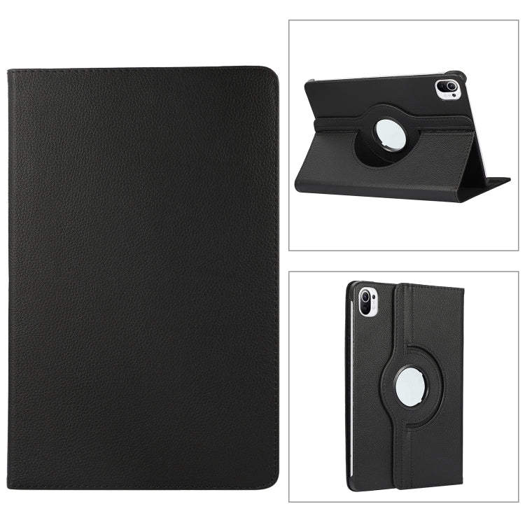 For Xiaomi Pad 5 360 Degree Rotation Litchi Texture Flip Leather Case with Holder