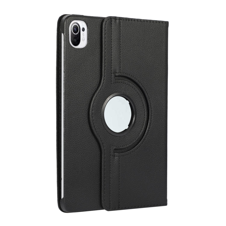 For Xiaomi Pad 5 360 Degree Rotation Litchi Texture Flip Leather Case with Holder