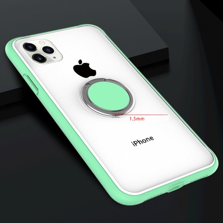 For iPhone 11 SULADA Magnetic Frosted Silicone Frame Protective Case with Ring Holder