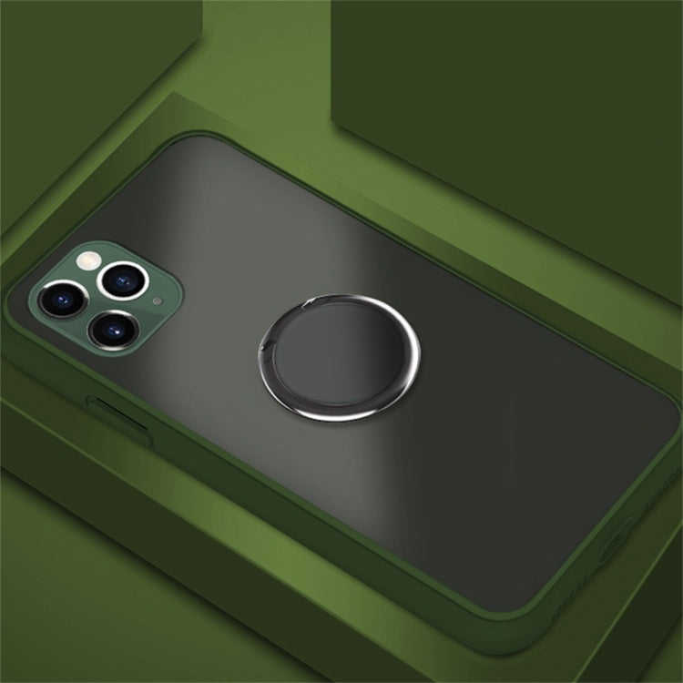 For iPhone 11 SULADA Magnetic Frosted Silicone Frame Protective Case with Ring Holder