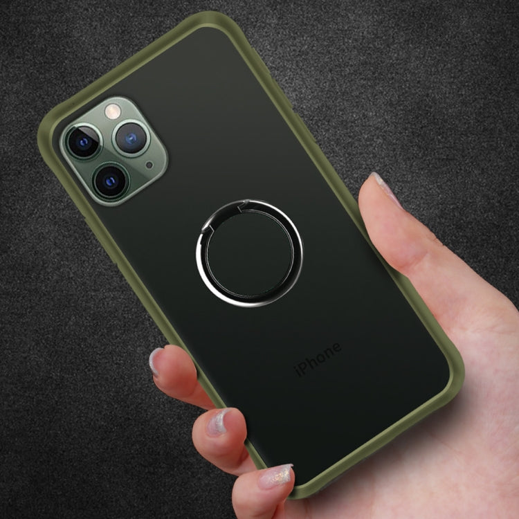 For iPhone 11 SULADA Magnetic Frosted Silicone Frame Protective Case with Ring Holder