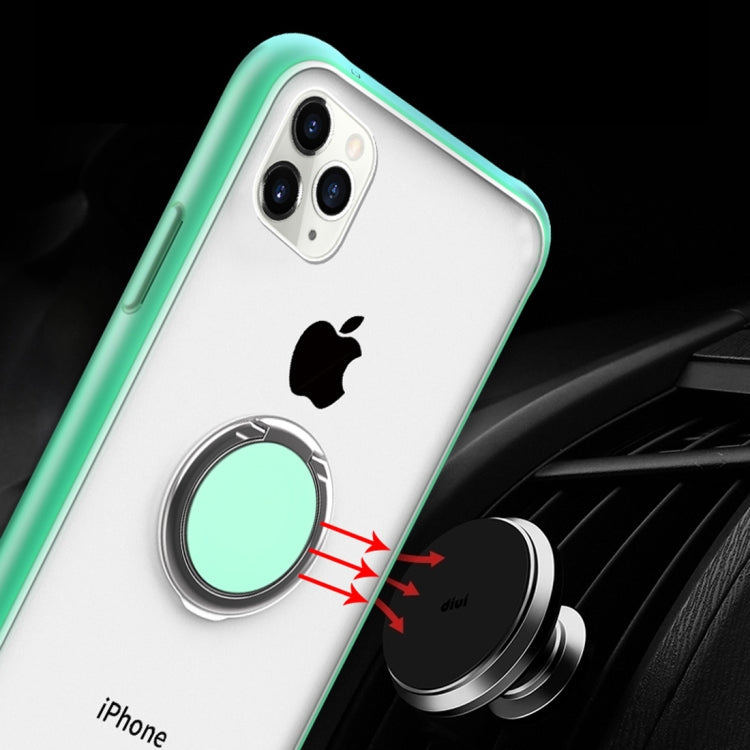 For iPhone 11 Pro Max SULADA Magnetic Frosted Silicone Frame Protective Case with Ring Holder