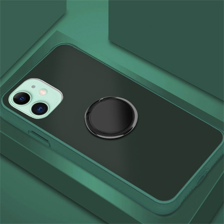 For iPhone 11 Pro Max SULADA Magnetic Frosted Silicone Frame Protective Case with Ring Holder