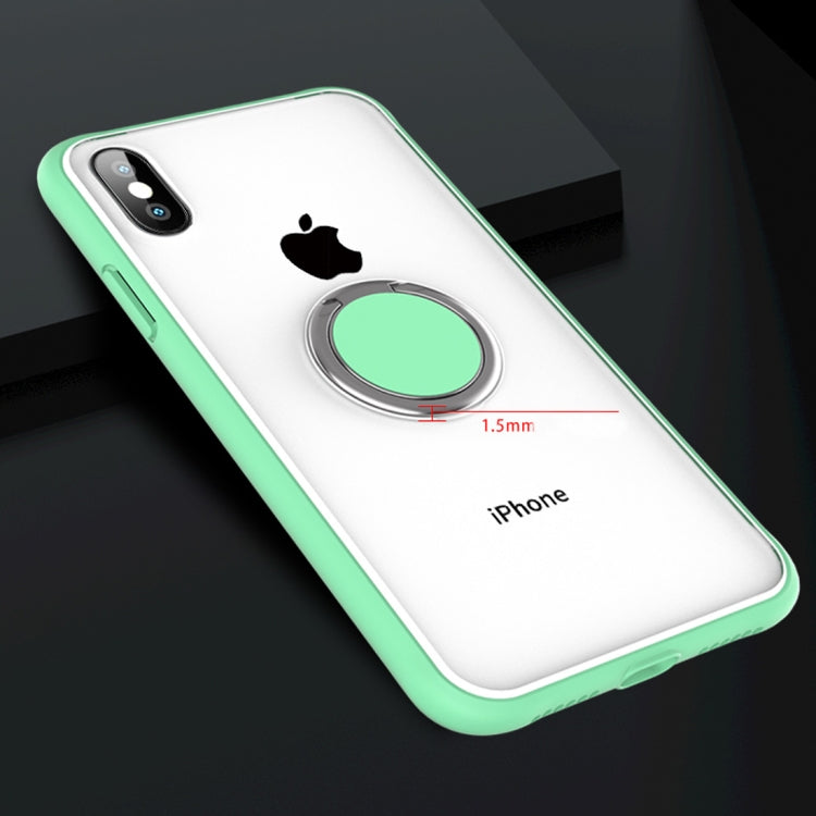 For iPhone XR SULADA Magnetic Frosted Silicone Frame Protective Case with Ring Holder