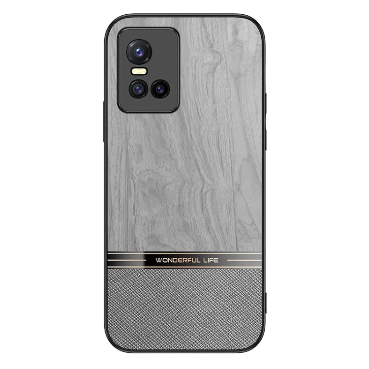 For vivo S10 Pro Shang Rui Wood Grain Skin PU + TPU Shockproof Case