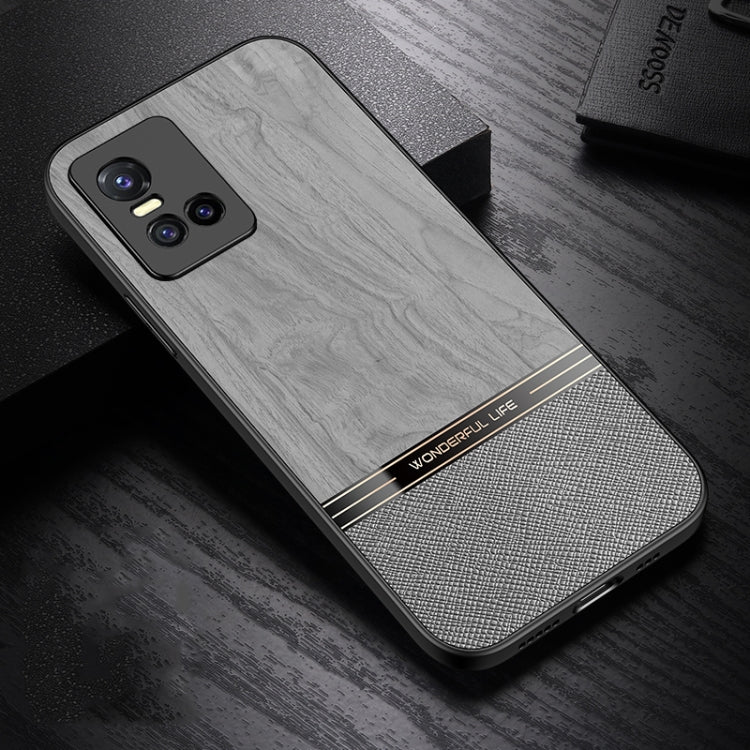 For vivo S10 Pro Shang Rui Wood Grain Skin PU + TPU Shockproof Case