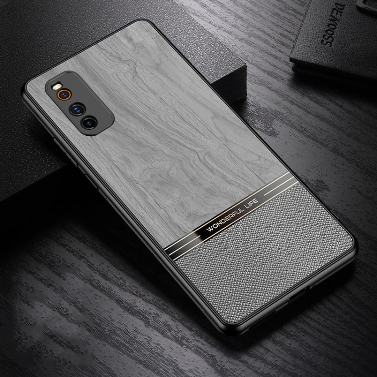 For vivo iQOO Neo3 5G Shang Rui Wood Grain Skin PU + TPU Shockproof Case