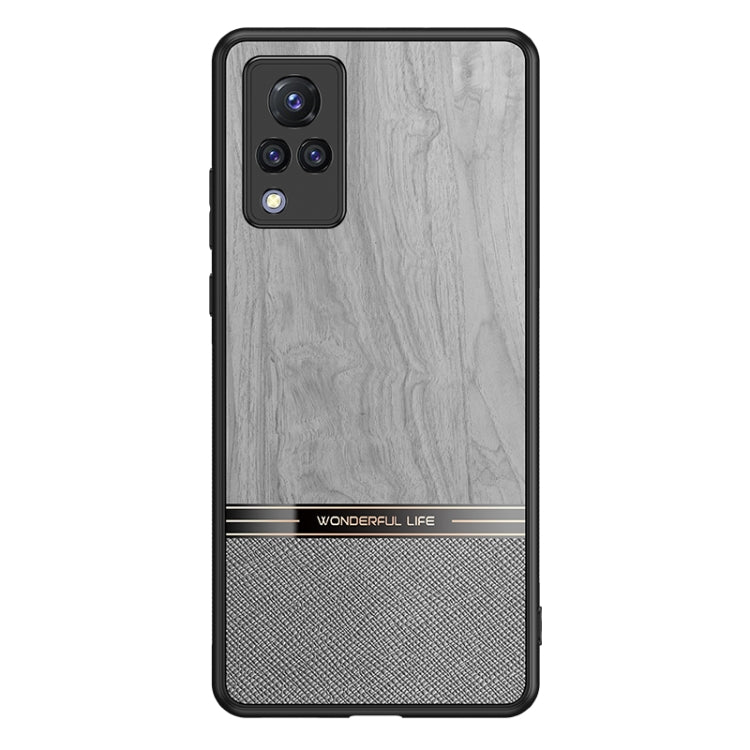 For vivo S9 Shang Rui Wood Grain Skin PU + TPU Shockproof Case