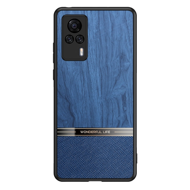 For vivo S9e Shang Rui Wood Grain Skin PU + TPU Shockproof Case