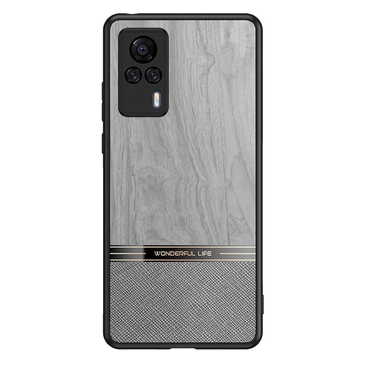 For vivo S9e Shang Rui Wood Grain Skin PU + TPU Shockproof Case