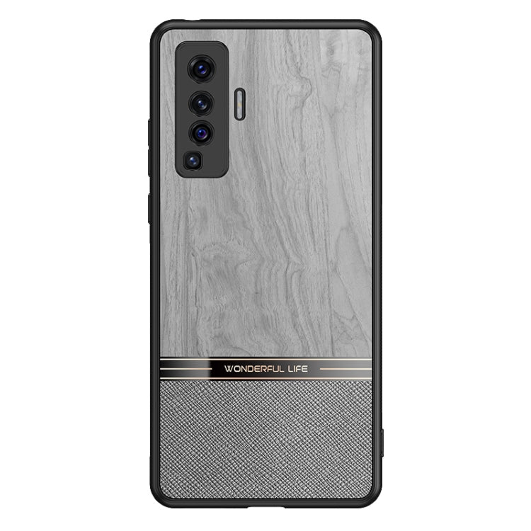 For vivo X50 Shang Rui Wood Grain Skin PU + TPU Shockproof Case