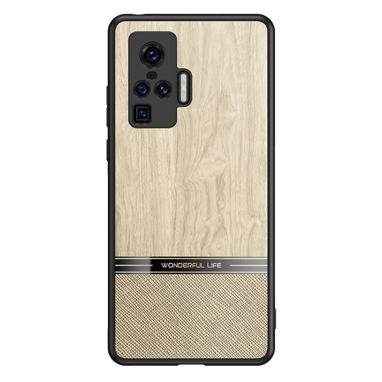 For vivo X50 Pro Shang Rui Wood Grain Skin PU + TPU Shockproof Case