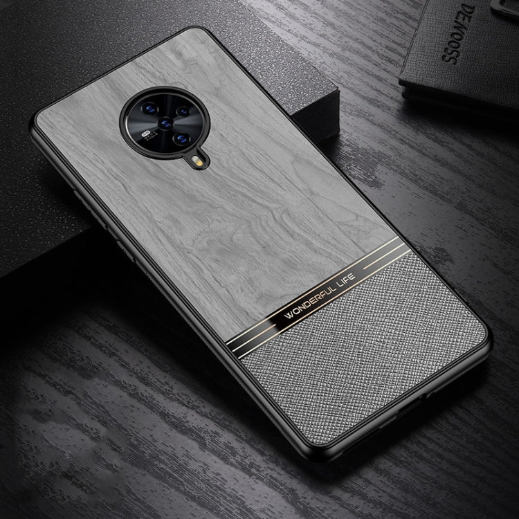 For vivo S6 5G Shang Rui Wood Grain Skin PU + TPU Shockproof Case