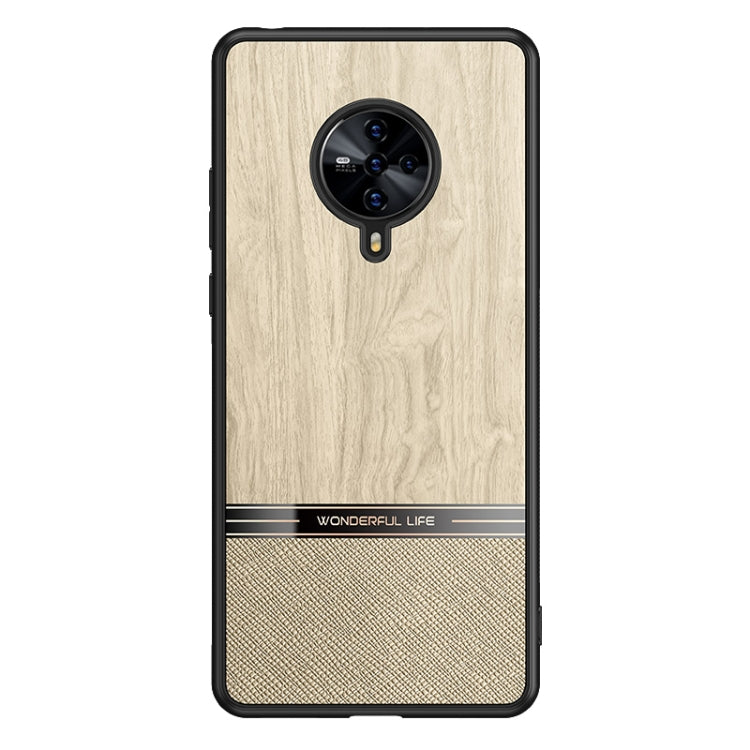 For vivo S6 5G Shang Rui Wood Grain Skin PU + TPU Shockproof Case