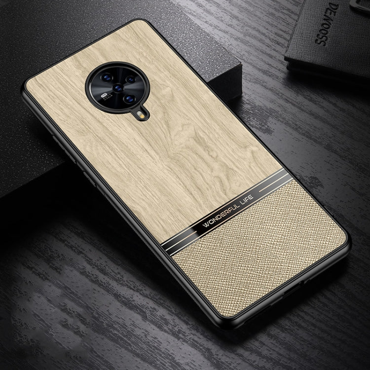 For vivo S6 5G Shang Rui Wood Grain Skin PU + TPU Shockproof Case