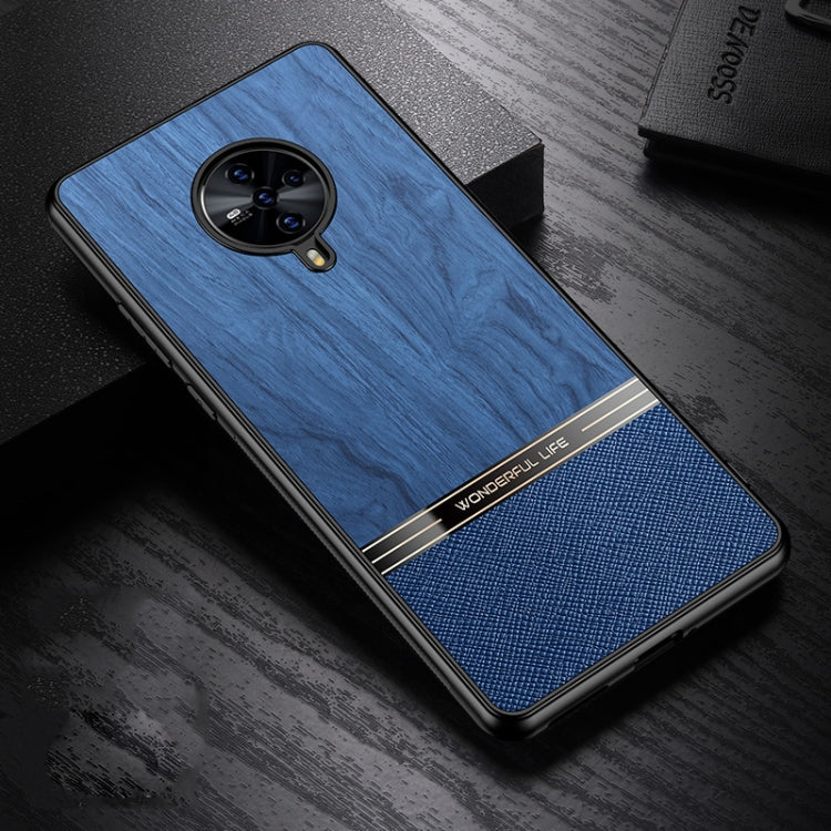 For vivo S6 5G Shang Rui Wood Grain Skin PU + TPU Shockproof Case