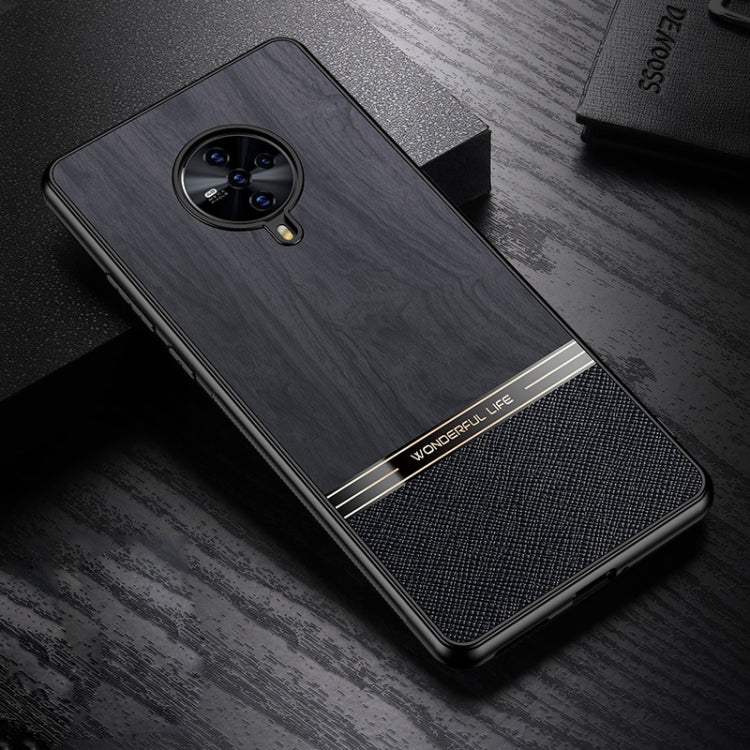 For vivo S6 5G Shang Rui Wood Grain Skin PU + TPU Shockproof Case