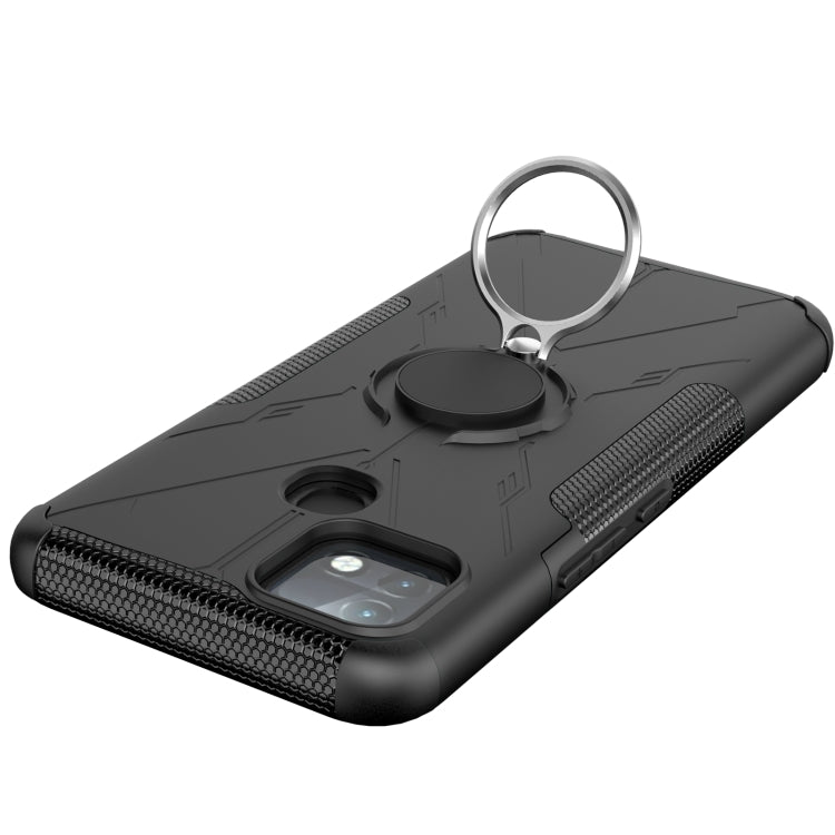 For Infinix Hot 10i Armor Bear Shockproof PC + TPU Protective Case with Ring Holder