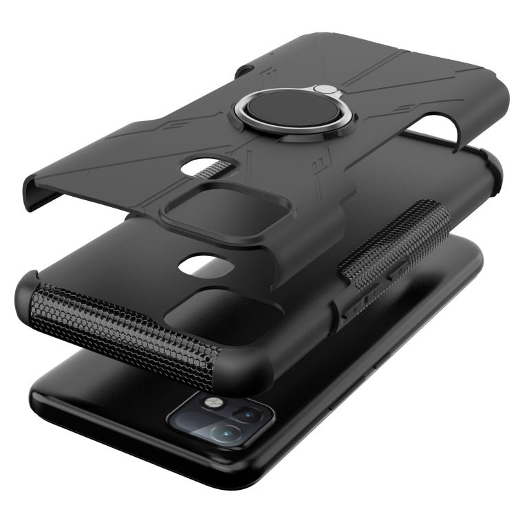 For Infinix Hot 10i Armor Bear Shockproof PC + TPU Protective Case with Ring Holder