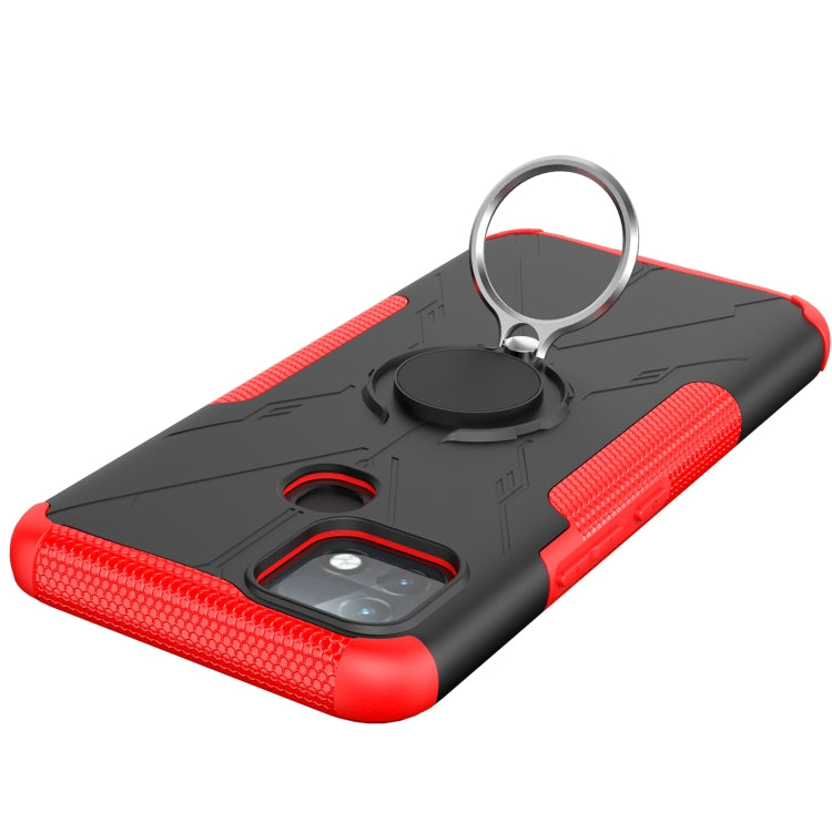 For Infinix Hot 10i Armor Bear Shockproof PC + TPU Protective Case with Ring Holder