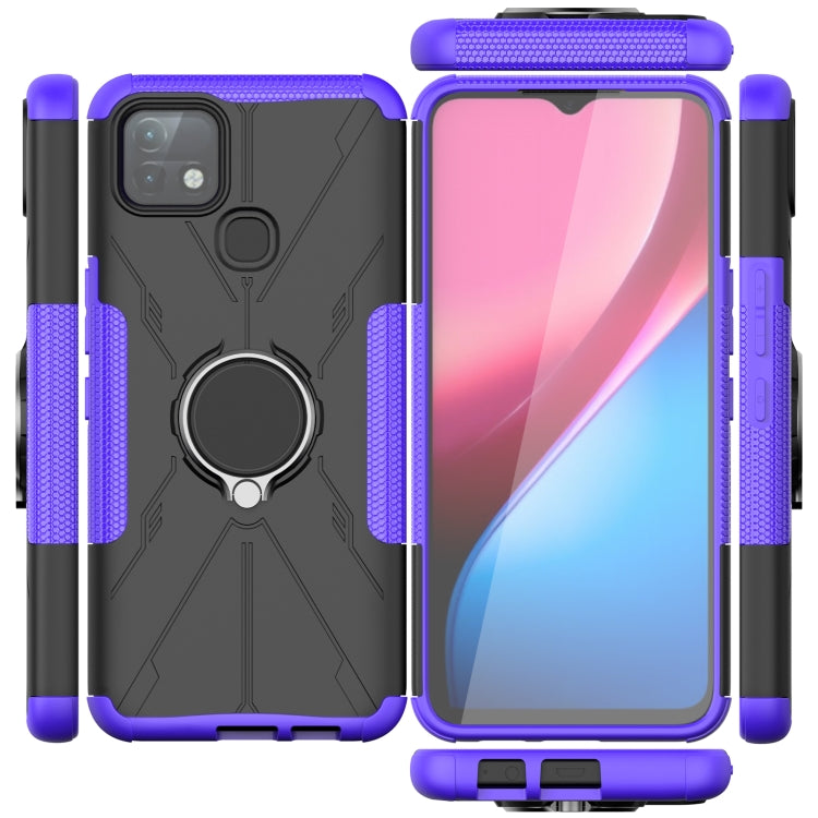 For Infinix Hot 10i Armor Bear Shockproof PC + TPU Protective Case with Ring Holder