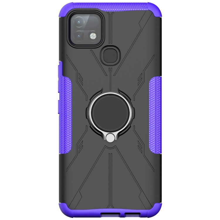 For Infinix Hot 10i Armor Bear Shockproof PC + TPU Protective Case with Ring Holder