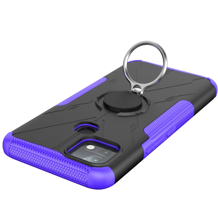 For Infinix Hot 10i Armor Bear Shockproof PC + TPU Protective Case with Ring Holder
