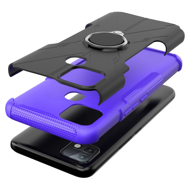 For Infinix Hot 10i Armor Bear Shockproof PC + TPU Protective Case with Ring Holder
