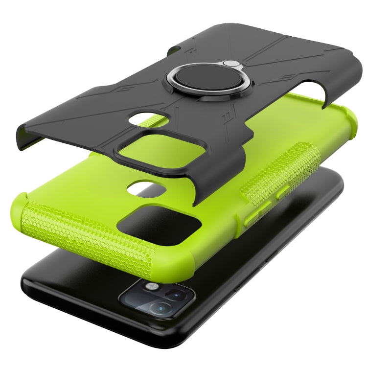 For Infinix Hot 10i Armor Bear Shockproof PC + TPU Protective Case with Ring Holder