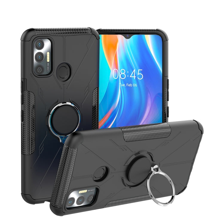 For Tecno Spark 7 Armor Bear Shockproof PC + TPU Protective Case with Ring Holder