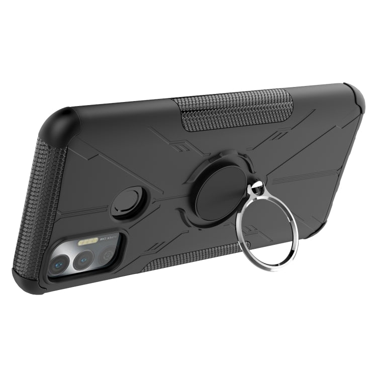 For Tecno Spark 7 Armor Bear Shockproof PC + TPU Protective Case with Ring Holder