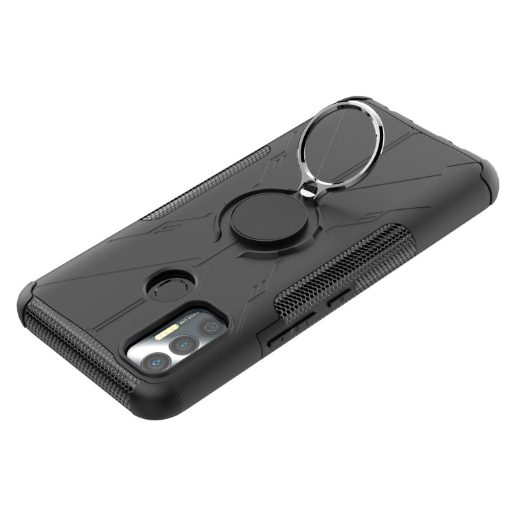 For Tecno Spark 7 Armor Bear Shockproof PC + TPU Protective Case with Ring Holder