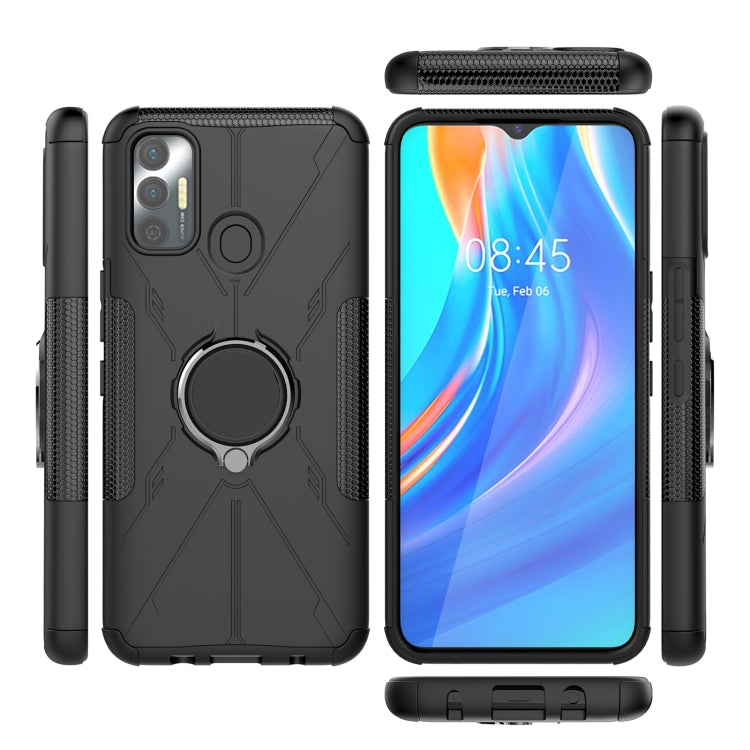 For Tecno Spark 7 Armor Bear Shockproof PC + TPU Protective Case with Ring Holder