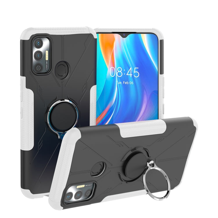 For Tecno Spark 7 Armor Bear Shockproof PC + TPU Protective Case with Ring Holder