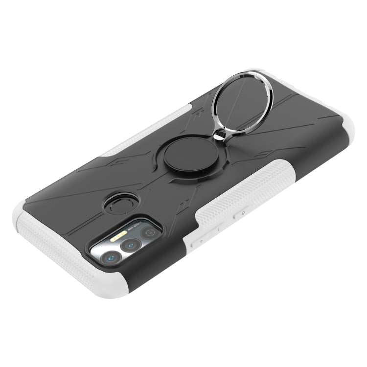 For Tecno Spark 7 Armor Bear Shockproof PC + TPU Protective Case with Ring Holder
