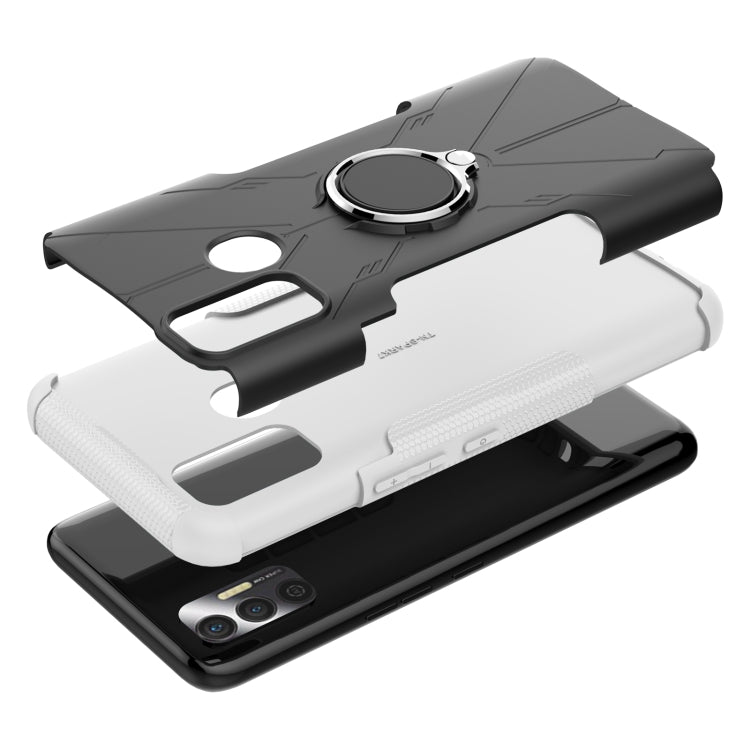 For Tecno Spark 7 Armor Bear Shockproof PC + TPU Protective Case with Ring Holder