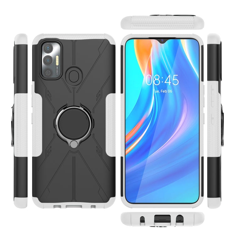 For Tecno Spark 7 Armor Bear Shockproof PC + TPU Protective Case with Ring Holder