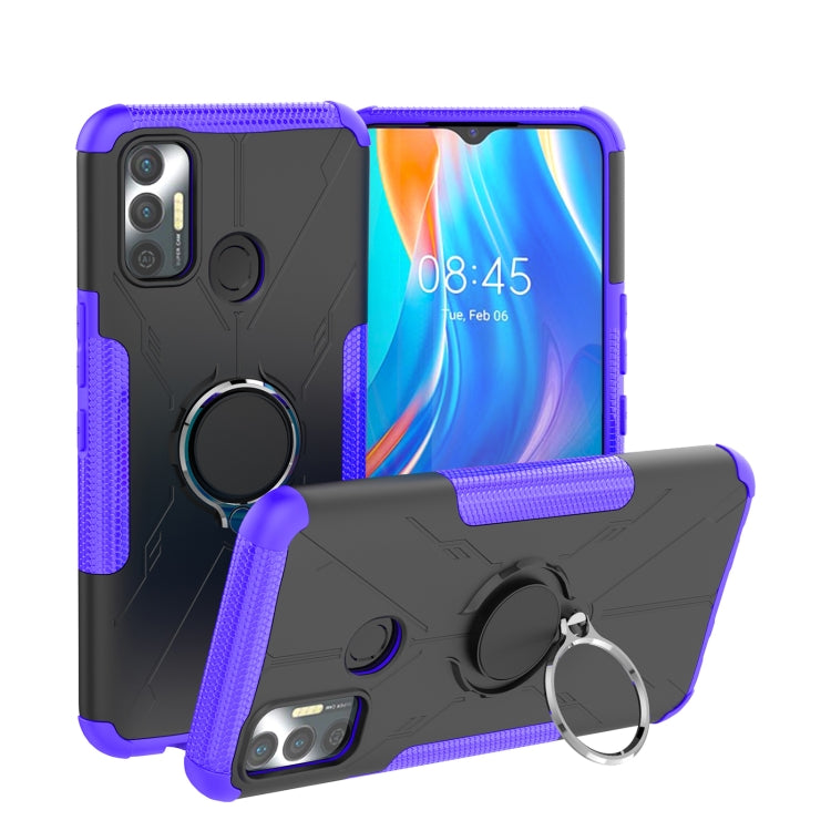 For Tecno Spark 7 Armor Bear Shockproof PC + TPU Protective Case with Ring Holder