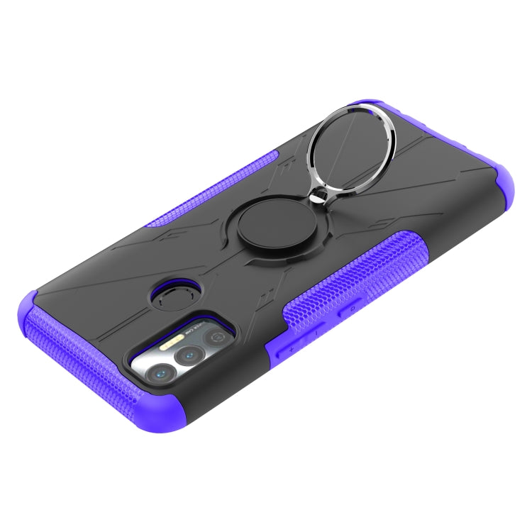 For Tecno Spark 7 Armor Bear Shockproof PC + TPU Protective Case with Ring Holder