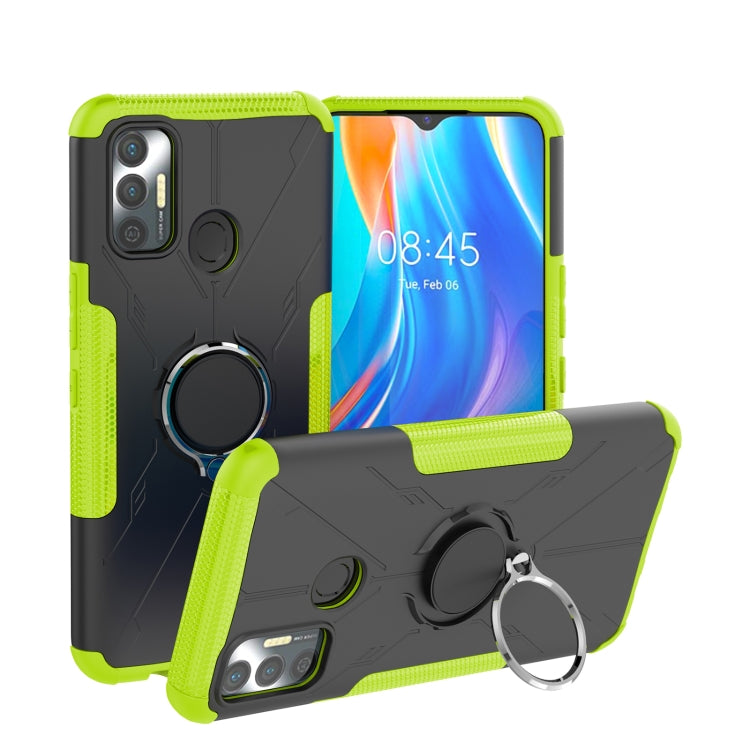 For Tecno Spark 7 Armor Bear Shockproof PC + TPU Protective Case with Ring Holder