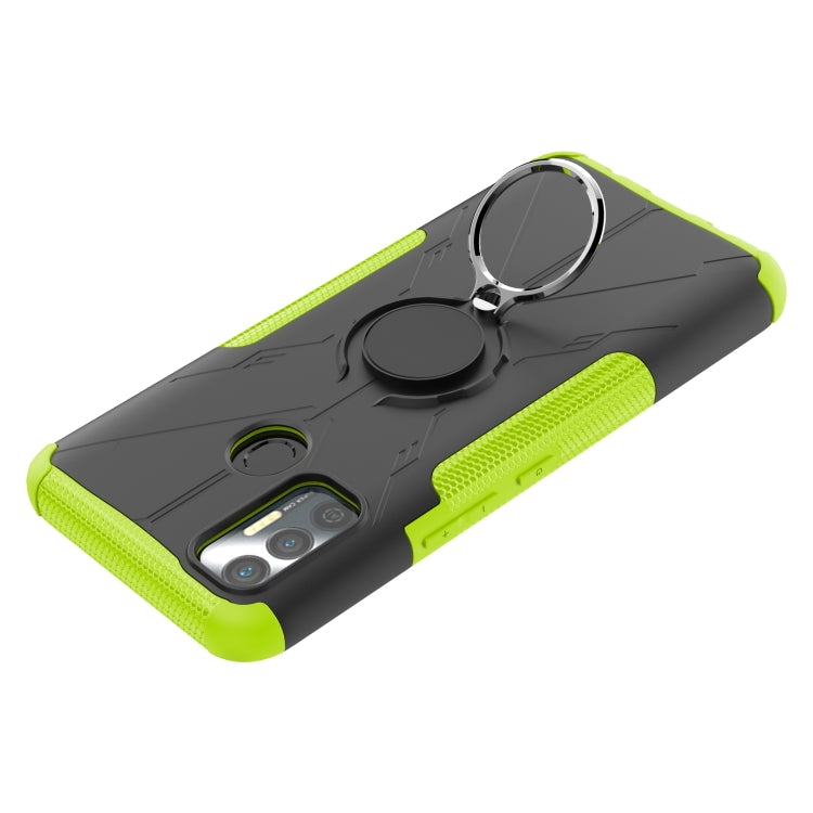 For Tecno Spark 7 Armor Bear Shockproof PC + TPU Protective Case with Ring Holder