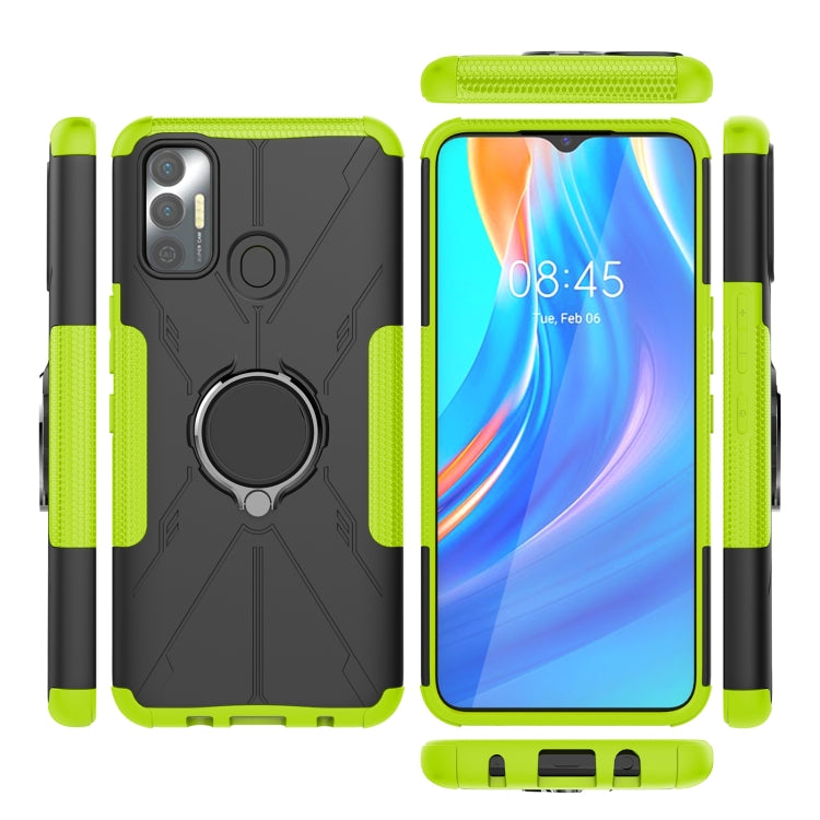 For Tecno Spark 7 Armor Bear Shockproof PC + TPU Protective Case with Ring Holder
