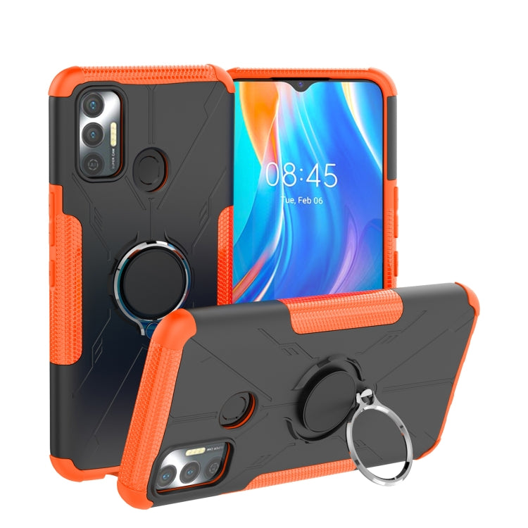 For Tecno Spark 7 Armor Bear Shockproof PC + TPU Protective Case with Ring Holder