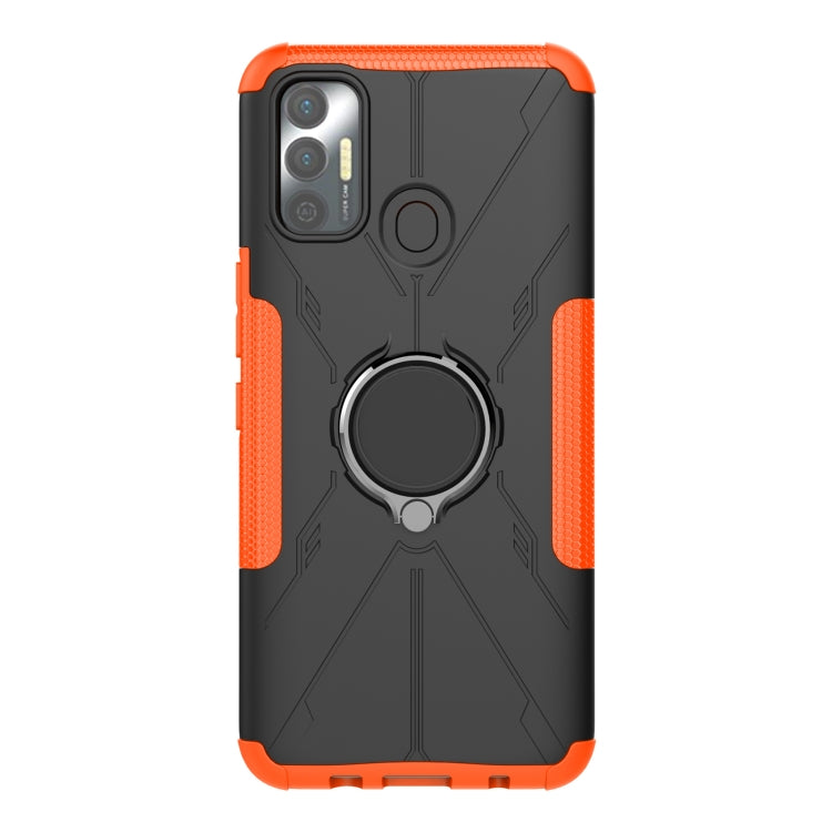 For Tecno Spark 7 Armor Bear Shockproof PC + TPU Protective Case with Ring Holder